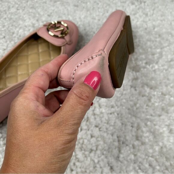 Michael Kors Lillie Moc Pink Leather Ballet Flats - Picture 4 of 8